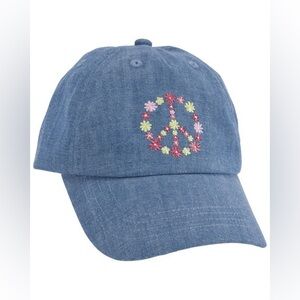 Toddler Peace Sign Chambray Baseball Cap